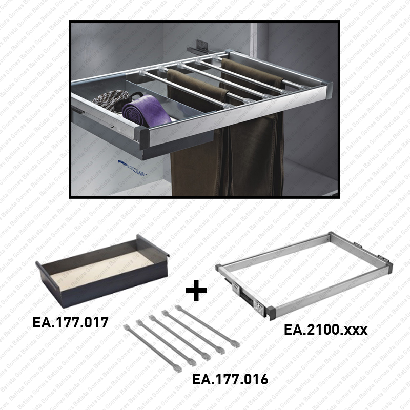 Cesto + cabides para cal�as - SC SQUARE CLOSET